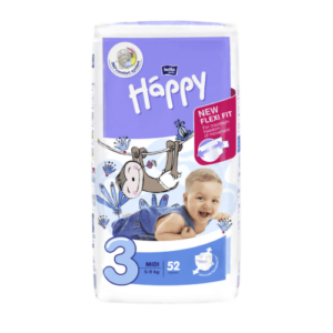 HAPPY Detské plienky 3 midi 52 kusov