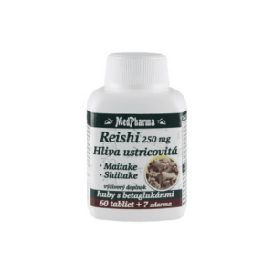 MEDPHARMA Reishi 250 mg + hliva ustricovitá 60 + 7 tabliet ZADARMO