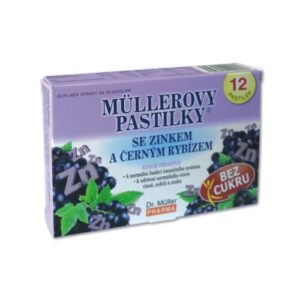 MÜLLEROVE PASTILKY so zinkom a čiernymi ríbezľami 12 kusov