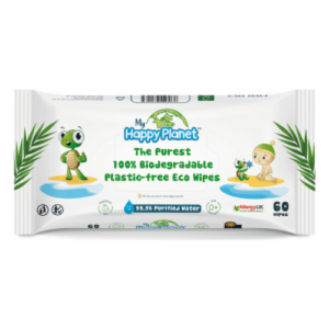 AQUAINT HAPPY PLANET vlhčené obrúsky 100% bio odbúrateľné 4 x 60 kusov