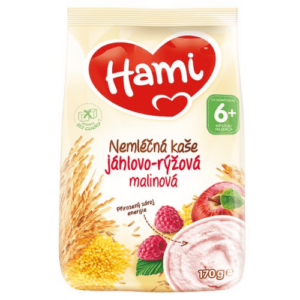 HAMI Nemliečna kaša pšenovo-ryžová malinová 170 g