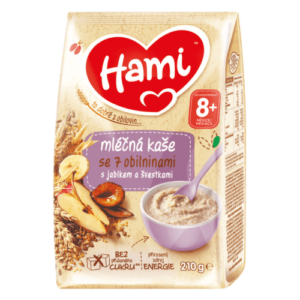 HAMI mliečna kaša so 7 obilninami s jablkom a slivkami 210 g