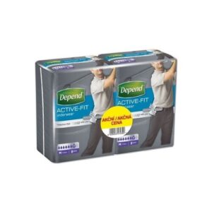 DEPEND Active-fit M pre mužov duopack inkontinenčné nohavičky 2 x 8 kusov