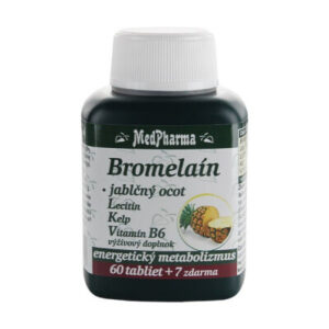 MEDPHARMA Bromelain 300 mg + jablčný ocot + lecitin 60 + 7 tabliet ZADARMO