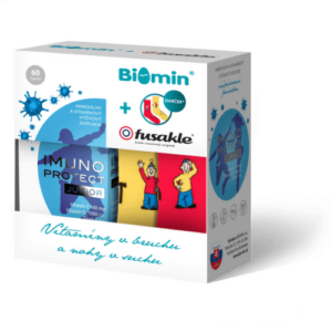 BIOMIN Imuno protect junior 60 kapsúl + DARČEK detské ponožky Fusakle