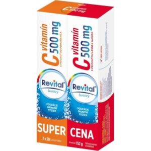 REVITAL Vitamín C 500 mg šumivý duopack 2 x 20 kusov