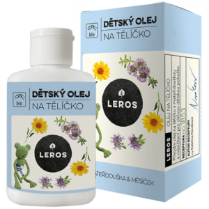 LEROS Bio detský olej na telíčko s materinou dúškou a nechtíkom 100 ml