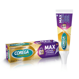 COREGA Max control upevnenie + utesnenie fixačný krém na zubné náhrady bez príchute 40 g