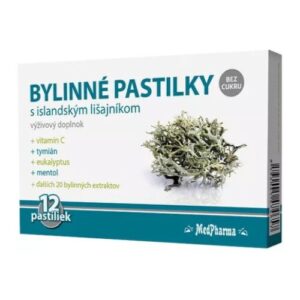 MEDPHARMA Bylinné pastilky bez cukru 12 kusov