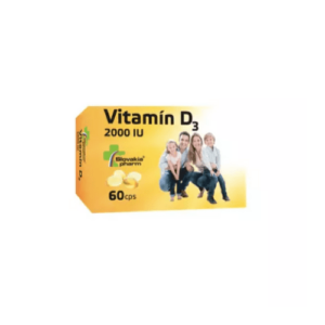 SLOVAKIAPHARM Vitamín D3 2000 IU 60 kapsúl