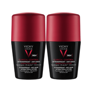 VICHY Homme deo clinical control detranspirant 96h detranspirant proti zápachu roll-on 50 % zľava na 2. prípravok v duobalení 2 x 50 ml