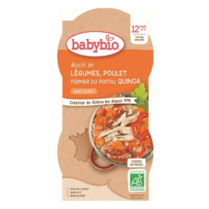 BABYBIO Zelenina s kuracím mäsom a quinoa príkrm menu od ukonč. 12. mesiaca 2 x 200 g