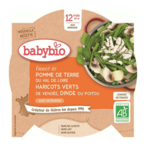 BABYBIO Zemiaky a fazuľky s morčacími plátkami príkrm menu od ukonč. 12. mesiaca 230 g