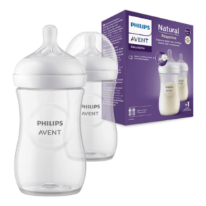 AVENT Fľaša natural response 260 ml priehľadná cumlík pre podporu rytmu pitia 1m+ 2 ks