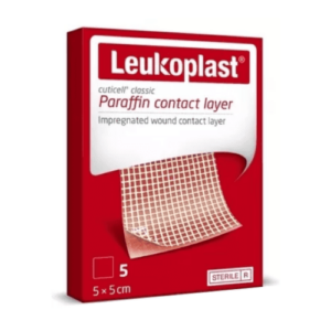 LEUKOPLAST Cuticell classic krytie na rany s parafínovou kontaktnou vrstvou sterilné 5 x 5 cm 5 ks
