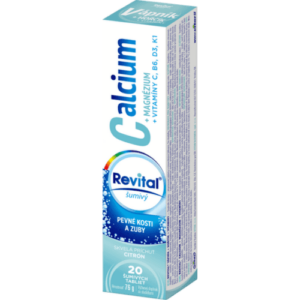 REVITAL Calcium + magnézium + vitamíny C, B6, D3, K1 20 šumivých tabliet