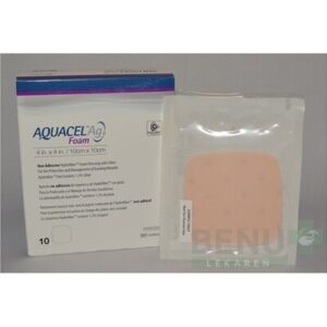 AQUACEL Ag foam Hydrofiber krytie na rany 10x10 cm 10ks
