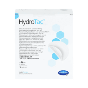 HYDROTAC Krytie na rany penové hydropolymérové impregnované gélom 6 cm 10 ks