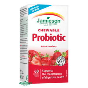 JAMIESON Probiotic s jahodovou príchuťou 60 cmúľacích tabliet