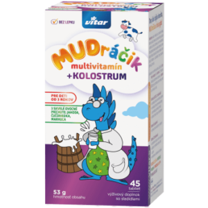 VITAR MUDráčik multivitamín + kolostrum zmes 3 príchutí 45 tabliet