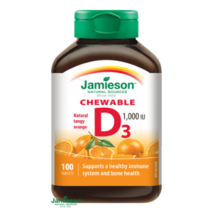 JAMIESON Vitamín D3 1000 IU pomaranč 100 cmúľacích tabliet