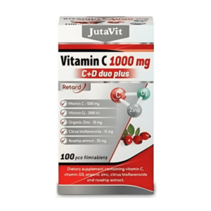 JUTAVIT Vitamín C 1000 mg + D3 2000 IU duo plus so zinkom, bioflavonoidmi a šípkami 100 tabliet