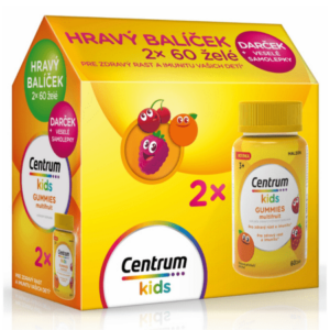 CENTRUM Kids gummies multifruit darčekové balenie 2 x 60 ks + darček samolepky