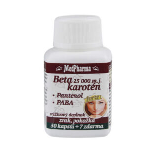 MEDPHAMA Betakarotén 25.000 m.j.+ Pantenol + PABA 30 + 7 kapsúl ZADARMO