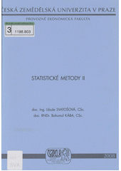 Statistické metody II (Libuše Svatošová) (česky)