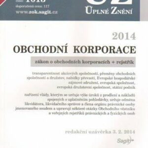 ÚZ č. 1013 Obchodní korporace - Úplné znění předpisů (česky)